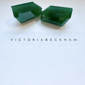 Victoria Beckham Emerald Green Glass Crystal Earrings
